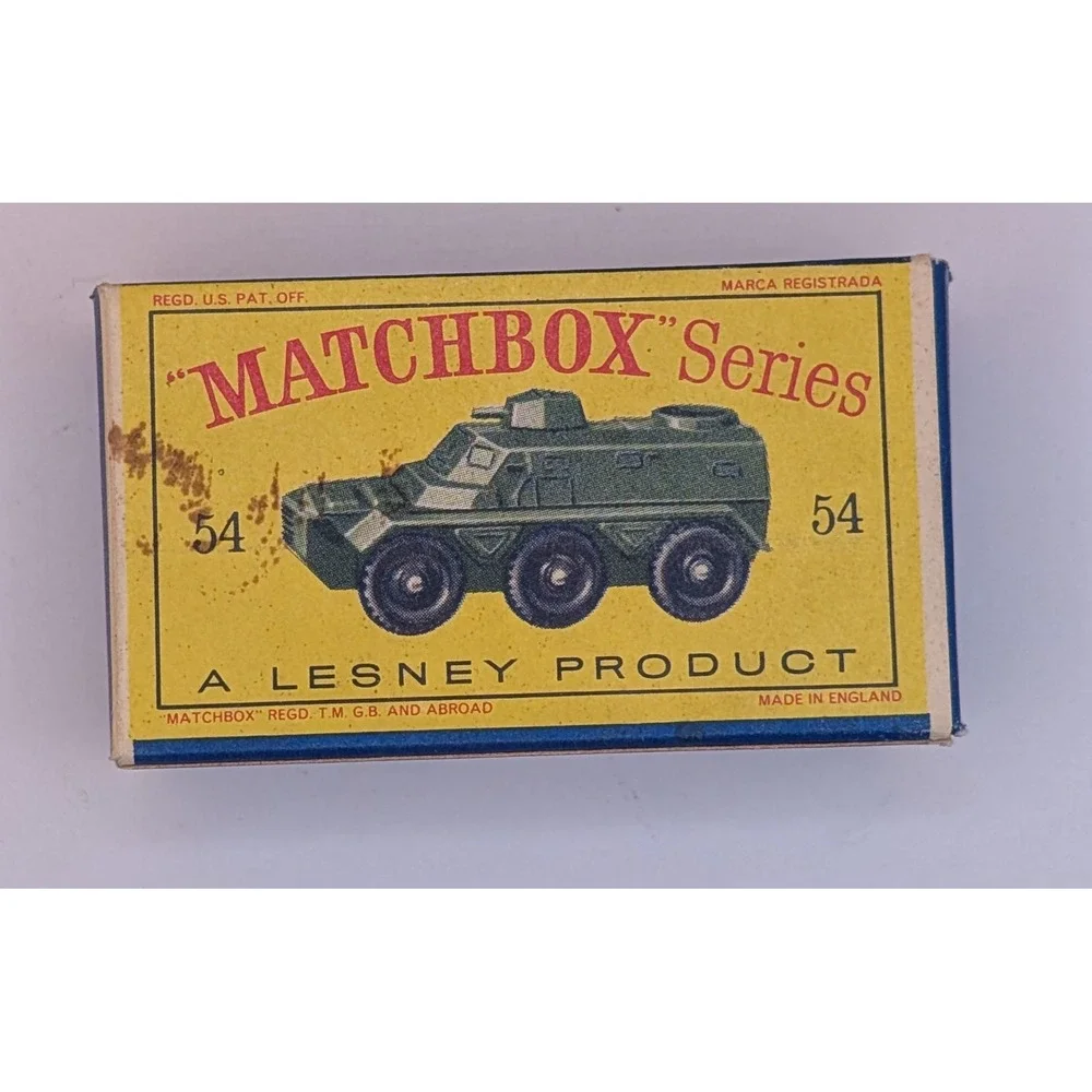Vintage Matchbox No 54 Saracen Personnel Carrier Lesney Diecast Military Boxed
